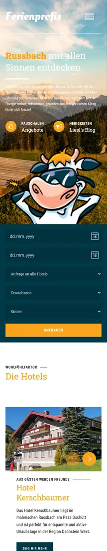 ferienprofis.at am Smartphone